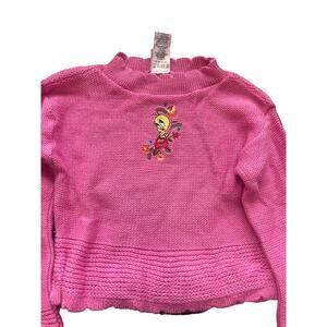 WB Looney tunes pink tweety bird sweatshirt size 7/8